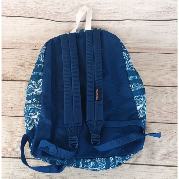 Jansport Superbreak Backpack Blue Midnight Sky Floral Stripe - Picture 4 of 6